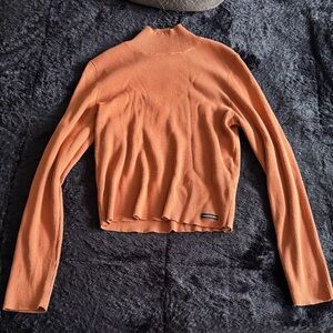Calvin Klein Jeans Orange Long Sleeve Top/Turtleneck